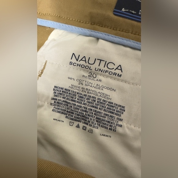 Nautica School Uniform Shorts, Burnished Khaki boys size 18 or 20 - Picture 7 of 8